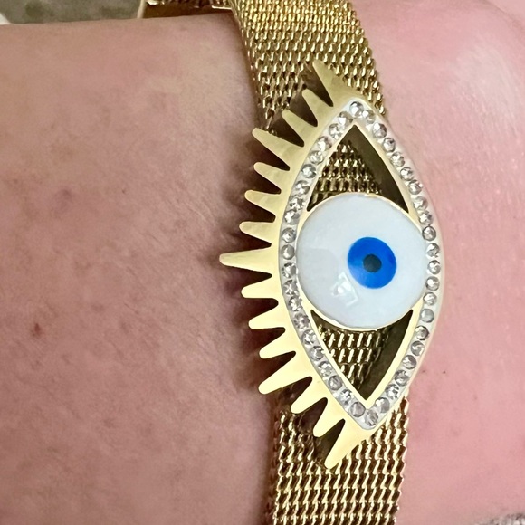 Gold Evil Eye Bracelet - Picture 7 of 7